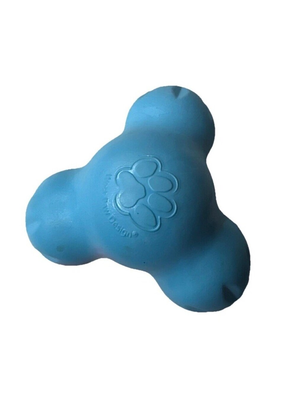(RGB1) West Paw Toppl Dog Puzzle Treat Toy Blue Durable Interactive Feeder NWT